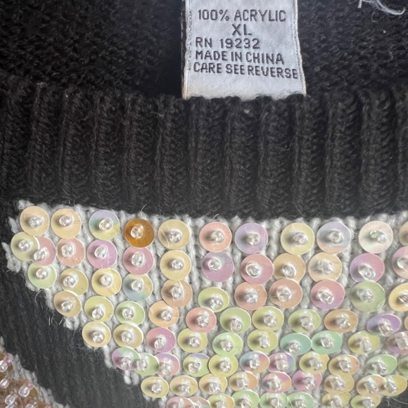 Alfred Dinner Black and White Sequin Sweater Size XL Great condition - Picture 6 of 8